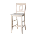 International Concepts Verona Bar Height Stool, 30" Seat Height, Unfinished S-1703